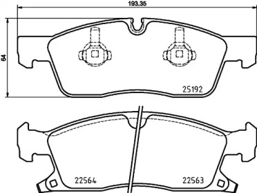 Комплект тормозных колодок (HELLA: 8DB 355 025-541)