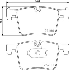 Комплект тормозных колодок (HELLA: 8DB 355 026-371)