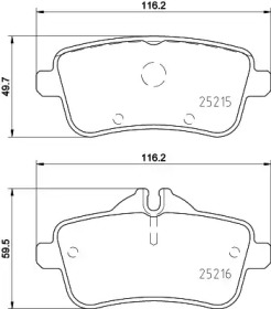 Комплект тормозных колодок (HELLA: 8DB 355 020-161)