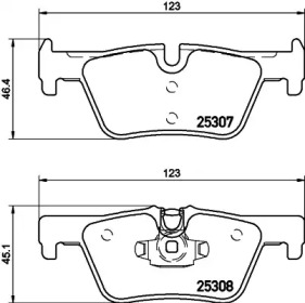 Комплект тормозных колодок (HELLA: 8DB 355 026-521)