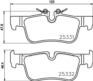 Комплект тормозных колодок (HELLA: 8DB 355 026-661)