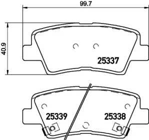 Комплект тормозных колодок (HELLA: 8DB 355 019-981)