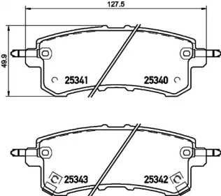 Комплект тормозных колодок (HELLA: 8DB 355 019-541)