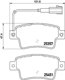 Комплект тормозных колодок (HELLA: 8DB 355 019-801)