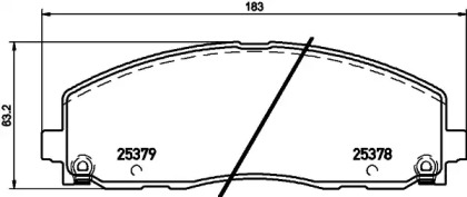 Комплект тормозных колодок (HELLA: 8DB 355 020-571)