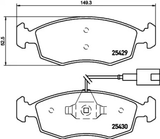 Комплект тормозных колодок (HELLA: 8DB 355 019-651)