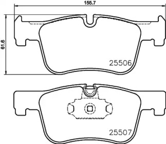 Комплект тормозных колодок (HELLA: 8DB 355 026-631)