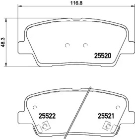 Комплект тормозных колодок (HELLA: 8DB 355 023-041)