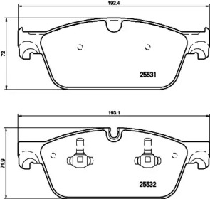 Комплект тормозных колодок (HELLA: 8DB 355 026-511)