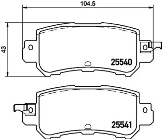 Комплект тормозных колодок (HELLA: 8DB 355 020-151)