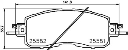 Комплект тормозных колодок (HELLA: 8DB 355 023-321)