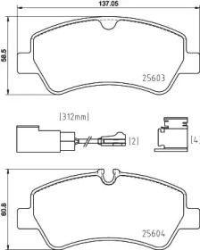 Комплект тормозных колодок (HELLA: 8DB 355 025-161)