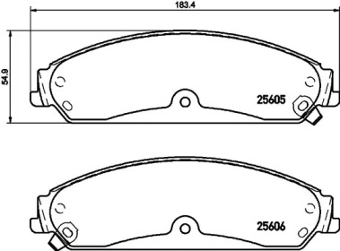 Комплект тормозных колодок (HELLA: 8DB 355 020-541)