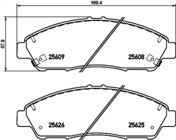 Комплект тормозных колодок (HELLA: 8DB 355 020-211)