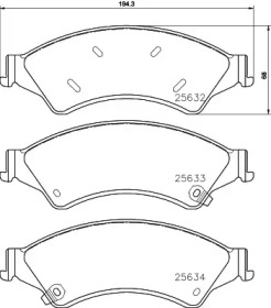 Комплект тормозных колодок (HELLA: 8DB 355 030-661)