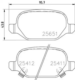 Комплект тормозных колодок (HELLA: 8DB 355 020-751)