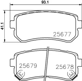 Комплект тормозных колодок (HELLA: 8DB 355 020-851)