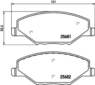 Комплект тормозных колодок (HELLA: 8DB 355 020-521)