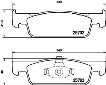 Комплект тормозных колодок (HELLA: 8DB 355 020-801)