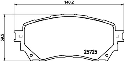 Комплект тормозных колодок (HELLA: 8DB 355 020-901)