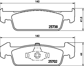 Комплект тормозных колодок (HELLA: 8DB 355 020-421)