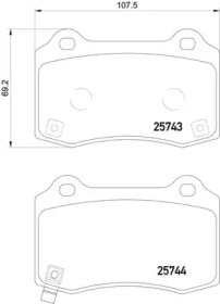 Комплект тормозных колодок (HELLA: 8DB 355 021-251)