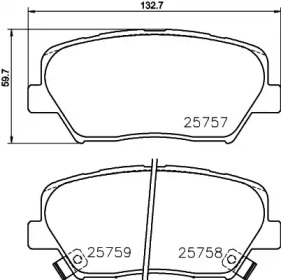 Комплект тормозных колодок (HELLA: 8DB 355 030-511)