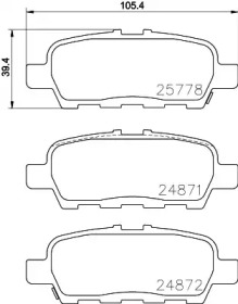 Комплект тормозных колодок (HELLA: 8DB 355 028-021)