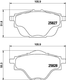 Комплект тормозных колодок (HELLA: 8DB 355 021-001)