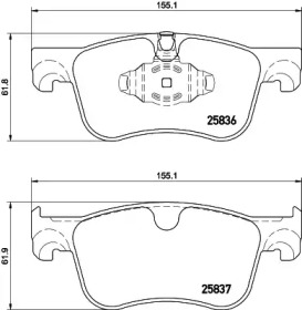 Комплект тормозных колодок (HELLA: 8DB 355 020-931)