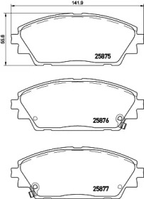 Комплект тормозных колодок (HELLA: 8DB 355 021-421)