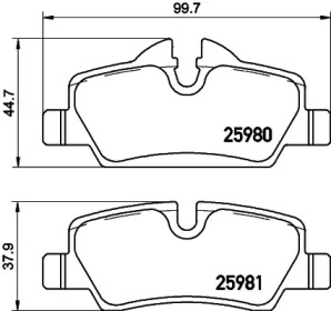 Комплект тормозных колодок (HELLA: 8DB 355 026-681)