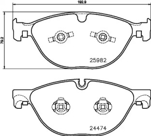 Комплект тормозных колодок (HELLA: 8DB 355 021-381)