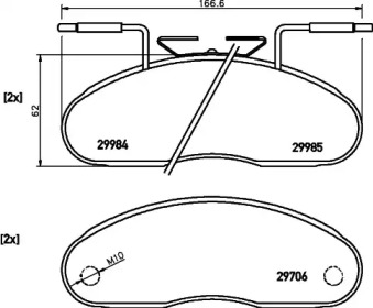 Комплект тормозных колодок (HELLA: 8DB 355 005-331)