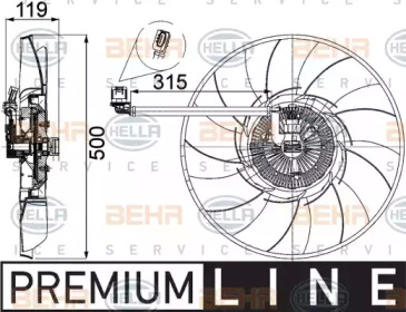 Вентилятор (HELLA: 8MV 376 757-521)