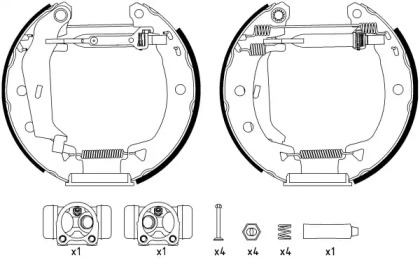 Комлект тормозных накладок (HELLA: 8DB 355 003-821)