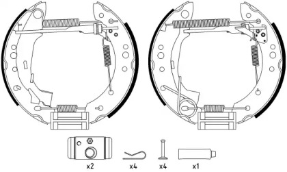 Комлект тормозных накладок (HELLA: 8DB 355 004-741)