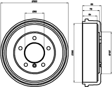 Тормозный барабан (HELLA: 8DT 355 301-141)