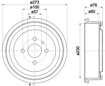 Тормозный барабан (HELLA: 8DT 355 301-191)