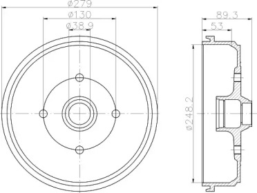 Тормозный барабан (HELLA: 8DT 355 302-211)