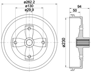 Тормозный барабан (HELLA: 8DT 355 301-671)