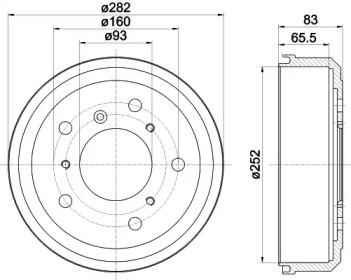 Тормозный барабан (HELLA: 8DT 355 301-651)