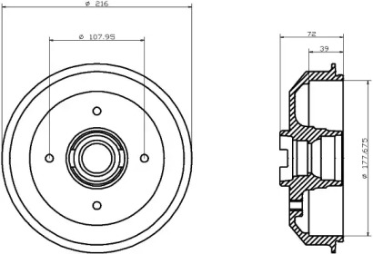 Тормозный барабан (HELLA: 8DT 355 300-121)