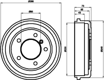 Тормозный барабан (HELLA: 8DT 355 301-151)