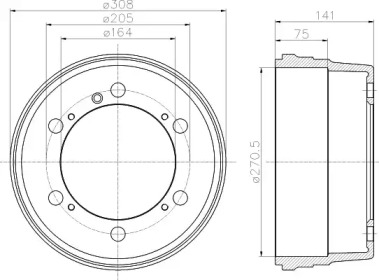 Тормозный барабан (HELLA: 8DT 355 301-661)