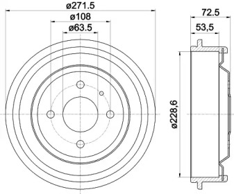 Тормозный барабан (HELLA: 8DT 355 300-141)