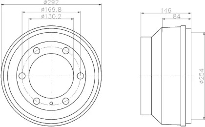 Тормозный барабан (HELLA: 8DT 355 300-221)