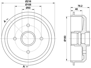 Тормозный барабан (HELLA: 8DT 355 300-111)