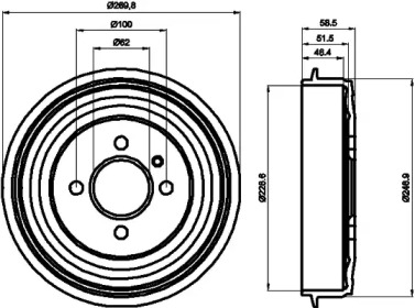 Тормозный барабан (HELLA: 8DT 355 300-011)