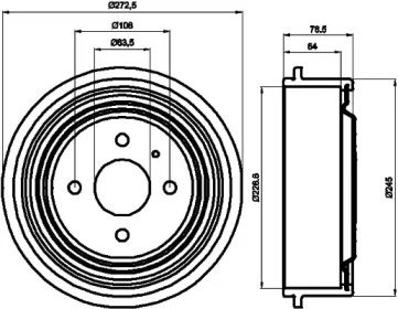 Тормозный барабан (HELLA: 8DT 355 300-131)